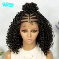 KIMA-Perruque Bob Lace Front Wig synthétique tressée 13*4 16 pouces perruque courte avec baby