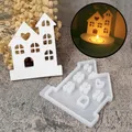 Moule creux en silicone pour maison de château d'amour bougeoir gypse ci-après décoration de