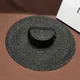 Chapeau de paille noir naturel fait à la main pour hommes et femmes ruban de bandage chapeau de