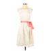 Mystic Casual Dress - A-Line: Ivory Jacquard Dresses - Women's Size Small