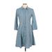 Tommy Hilfiger Casual Dress - Shirtdress: Blue Dresses - Women's Size 10