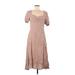 Petal and Pup Casual Dress - Midi: Brown Polka Dots Dresses - New - Women's Size 8