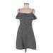 Topshop Casual Dress - Mini: Black Stripes Dresses - Women's Size 6