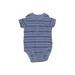 Just One You Made by Carter's Short Sleeve Onesie: Blue Stripes Bottoms - Size 3 Month