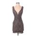 Windsor Cocktail Dress - Sheath: Gray Marled Dresses - New - Women's Size Small