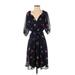 DKNY Casual Dress - Midi: Black Floral Dresses - Women's Size 2