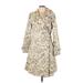 New York & Company Trenchcoat: Ivory Jackets & Outerwear - Women's Size 12
