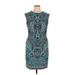 Liz Claiborne Casual Dress - Sheath: Teal Jacquard Dresses - Women's Size 16