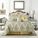 Loom and Mill Jacquard Comforter Set Beige Polyester/Polyfill/Microfiber in White | Queen Comforter + 11 Additional Pieces | Wayfair LM-ROME-12