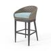 Joss & Main Aberdeen Patio Bar Stool w/ Cushion Wicker/Rattan in Gray | Wayfair 66339C8D2F8E4FAF9DD14737CE06D6B6