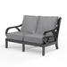 Sunset West Monterey Metal Outdoor Loveseat w/ Cushion Metal/Sunbrella® Fabric Included in Black | Wayfair SW3001-22-5402