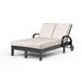 Sunset West Monterey 81" Long Reclining Double Chaise Sunbrella w/ Cushions Metal in Black | Outdoor Furniture | Wayfair SW3001-99-5404