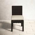 Birch Lane™ Kiona Patio Dining Chair w/ Cushion Plastic/Resin/Wicker/Rattan in Brown | Wayfair 43E85421CBC043D2AA75642D77418558