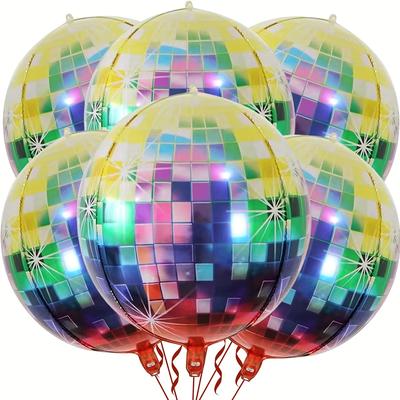 Disco Ball Balloons 22 Inch 6 Pack 4d Sphere Round Metallic Disco Balloons For Disco Party Decorations Back To 70s 80s 90s Retro Party Decorations Christmas 、halloween 、thanksgiving Gifts Easter Gift