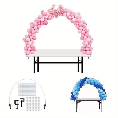 TEMU Adjustable Table Balloon Arch And Column Stand Kit - 63 Inches - Water Fillable Base - Perfect For Weddings, Baby Showers, Birthday Parties - Easy To Set Up And Use