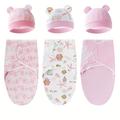 Snuggle Up In Comfort: Newborn Sleeping Bag, Baby Anti-kick Quilt, Maternity Room Wrap Towel & Swaddle Blanket With Hat
