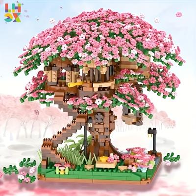 Cherry Building Sets For Girls, Mini Building Blocks Of Cherry Flower Kit, Mini Bricks Sakura Tree House, Halloween/thanksgiving Day/christmas Gift Easter Gift