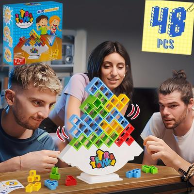 Tower Balance Stacking Blocks Game - High-intellectual Building Blocks Desktop Game, Board Game For Family, Parties