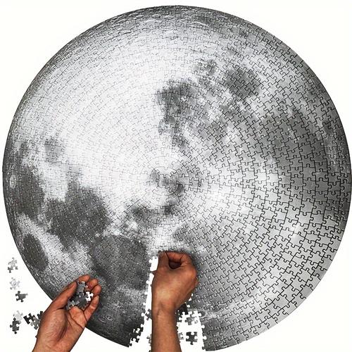 1000pcs Puzzle For Adults, Space Moon Jigsaw Puzzles 1000 Pieces, Telescope Planet Close-up Round Puzzle, High Resolution, Matte Finish, No Dust Space Puzzle
