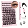 Diy Lash Extension Kit 200pcs Lash Clusters With And Seal Individual Lashes Kit Cluster Lashes Wispy C D Curling False Eyelash Clusters