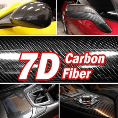 7d Carbon Fiber Sticker Waterproof Glossy Vinyl Roll Motorcycle Decal Multi Size Free Tool Car