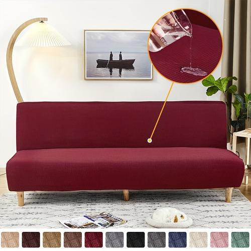 1pc Water Resistant Armless Sofa Bed Cover, Spill-proof Futon Cover Futon Slipcovers For Living Room And Bedroom, Home Decor