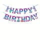 1pc, Happy Birthday Banner, Mermaid Themed Banners, Birthday Party Decorations