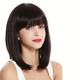 Synthetic Wig Wig With Bangs 12 Inch Short Straight Burgundy Bob Wigs For Women Synthetic Heat Resistant Cosplay Daily Party Wig 1b#