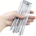 50pcs/20pcs/10pcs, 3.94in/5.90in/7.87in Φ2.5mm Gauge Galvanized Steel Garden Stakes Staples Securing Pegs For Securing Weed Fabric Landscape Fabric Netting & Camping Tents Stakes
