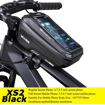 TEMU Wild For Man Bike Bag Front Handlebar Bag 6.8inch Mobile Phone Case Bicycle Top Tube Bag Cycling Accessories Image