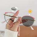 Photochromic Polarized Sunglasses For Women Metal Frame Cat Eye Clear Lens Glasses Outdoor Spectacles