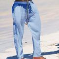 Cotton Men's Drawstring Straight Leg Pants Beach Pant Solid Casual Baggy Pants Yoga Trousers Streetwear Hiphop Rapper Style