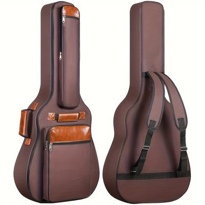 41 Acoustic/bass Guitar Bag: Travel-friendly Backpack/shoulder Handbag With Padded Tote And Convenient Storage - Black