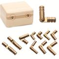 10pcs, Brass Barrel Hinge Hidden Invisible Concealed Hinges For Jewelry Keepsake Box Cabinet Door Barrel Hinges 5mm/4mm