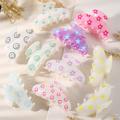 1pc French Flower Face Pattern Acetate Hair Claw Clip Non-slip Strong Hold Jaw Clips Headwear For Women