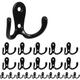 Black Zinc Alloy Wall Hook, 4/6/8/10/12pcs Hanging Clothes Hook, Cabinet Hook, Household Coat Hat Key Hanging Storage Hook, 2 Claws