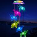 1pc Wind Chimes, Elephant Solar Wind Chimes For Outside, Led Solar Powered Memorial Wind Chimes With Lights, Housewarming Gifts For Garden Outdoor Patio Yard Lawn Decor