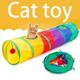 New Rainbow Decor Cat Tunnel Toy Foldable Breathable Pet Cat Toy Tube Multi-functional Cat Teasing Toy For Indoor And Outdoor Pet Amusement Supply