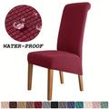 1pc Waterproof And Spill-proof Large Dining Chair Slipcover For Weddings And Banquets - High Back Cover For Dining Room Chairs