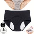 2 Pack Plus Size Period Underwear, Women's Plus Eyelet Breathable 3 Layers Leakproof High Rise Underwear 2 Piece Set