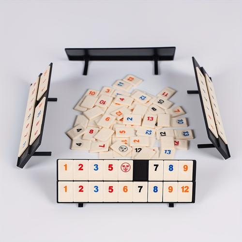 Classic Family Board Games Mini Rummy Tile With Racks Fun Math Puzzle Game Set Travel Version In Gift Bag