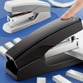 1pc Stapler, Staplers For Desk Swingline, Rotatable Heavy-duty Staplers, Labor-saving Stapler Office School Supplies Grey Black 50 Sheet Capacity