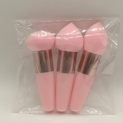 TEMU 3pcs Makeup Sponge Beauty Foundation Blending Sponge Makeup Sponge Wedge Foundation Sponges With Handle Cosmetic Blender Professional Beauty Sponge Blender Image