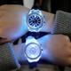 Luminous Watch Rhinestone Led Flash Couple Silicone For Women Unisex Round Quartz Sports Watch