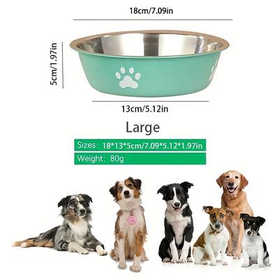 TEMU Stainless Bowl, Dog Feeder Bowl With Non-slip Bottom For Feeding And Drinking Supply Image
