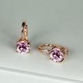 Round Cut White Sapphire Purple Amethyst Champagne Topaz Birthstone Ear Buckle Earrings