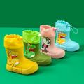 Jiageya Boys Girls Eva Drawstring Rain Boots, Cartoon Dinosaur Design Waterproof Soft Sole Anti Slip High Top Shoes For Rainy Weather