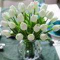 10pcs Real Touch Tulips Flower Bouquet - Perfect For Home Decor, Weddings, And Parties - Latex Flowers With Pu Coating - Home Tabletop Decoration Supplies