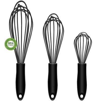 TEMU 3pcs Food Grade Silicone Whisk, Manual Egg Whisk Mixer, Egg Beater, Household Baking Tools, Kitchen Supplies