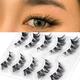 Fox Eye Lashes 5 Pairs False Eyelashes, Natural Look False Eyelashes Transparent Stem, Cat Eye Makeup Suitable For Gatherings, Outings, Cosplay Enlarge Eye Makeup